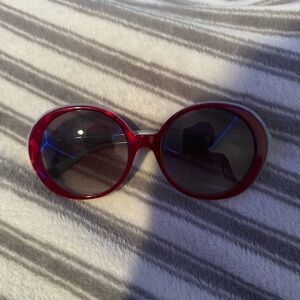 Tiffany and Co. Bold Red Round Sunglasses